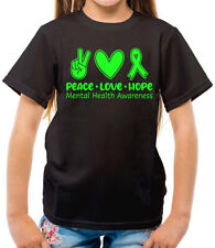 Mental Health Awareness Day Adult Kids T-shirt Peace Love Hope Be Kind T shirt