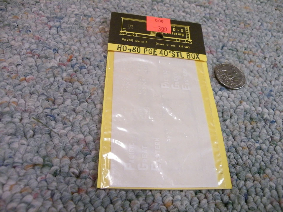 CDS Dry Transfer decals HO HO-80 Pacific Great Eastern PGE 40' steel box   F190 - Image 1 of 1