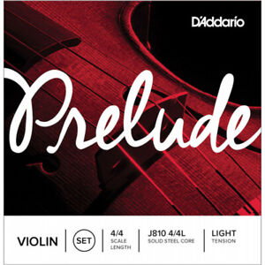 D'Addario J810 4/4L - Jeu de cordes violon Prelude, manche 4/4, Light