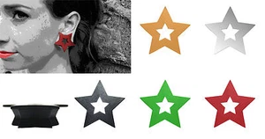 GeoGauges Brand Star Shaped Silicone Tunnels Ear Plugs Gauges Body Jewelry - Picture 1 of 7