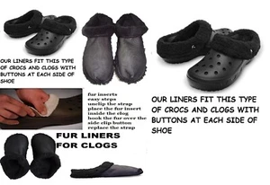 Crocs Schuhe Einlegesohlen Ersatz Pelzfutter Einsätze innen pelzige Clogs Krokodil innen - Bild 1 von 14