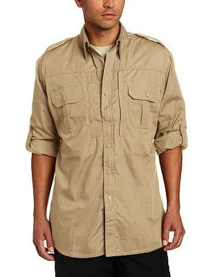 NEW Propper Lightweight Tactical Shirt w/ Long Sleeves, Khaki, Size Large Long - Image 1 of 3