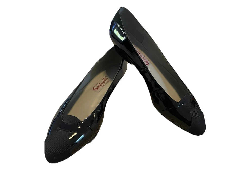 Vintage Pappagallo Pisos Charol Negro 9 M Foto 1 de 4