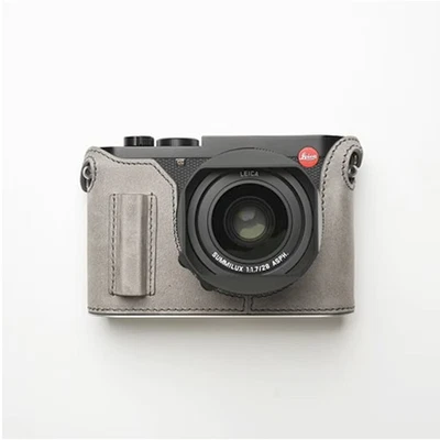Genuine Real Leather Camera Bag Protective Case Cover Base Grip For Leica Q3 - Image 1 of 4