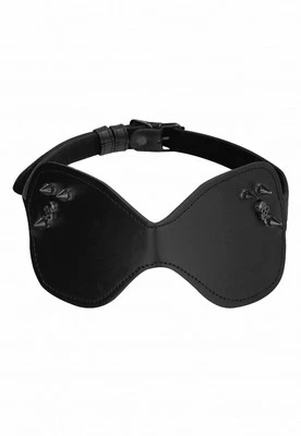 OUCH! SHOTS AMERICA-Skulls & Bones Skulled & Spiked BLACKOUT Eye Mask - Image 1 of 4
