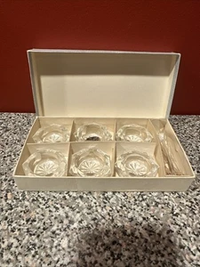 6 salinas abiertas de cristal cortado de Checoslovaquia con caja y cucharas - Imagen 1 de 11