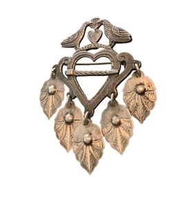 RARE David Andersen Norway Sterling Silver Solje Akerdrakt Brooch Kissing Birds - Picture 1 of 11