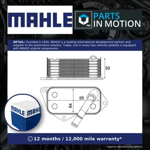 Oil Cooler fits BMW 528 F07, F10, F11 2.0 3.0 09 to 17 Mahle 11427525333 7525333 - Picture 1 of 7