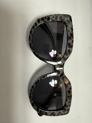 Frye & Co. 太阳镜女式均码灰色黑色豹纹猫眼超大时尚 — 第 1/4 张图片