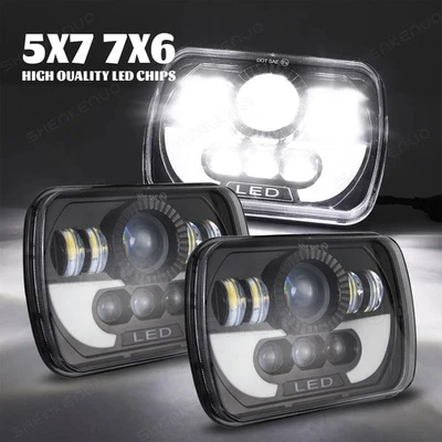 Par de faros LED 5x7" 7x6" haz alto/bajo aptos para GMC C1500 C2500 C3500 K1500 Suburban Foto 1 de 4