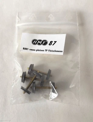 Lot 1 de 4 essieux pleins pour wagon TP Fleischmann RP25/110 artisan AMF87 HO - Photo 1/2