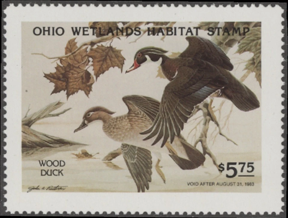 1982  Ohio State Duck Stamp Mint Never Hinged. Original Gum  - Image 1 of 1