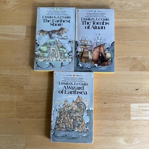 Earthsea Trilogy Boxed Set Vintage PB Books Ursula K. LeGuin Read - Imagen 1 de 23