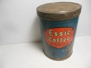 Café Essie vintage 1 libra lb. LATA TAMAÑO JAMES BUTLER GROCER CO. NUEVA YORK - Imagen 1 de 10