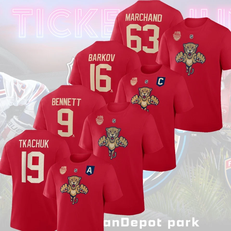 Florida Panthers 2026 NHL Clásico de Invierno Nombre Número: Bennett, Marchand, Barkov Foto 1 de 2
