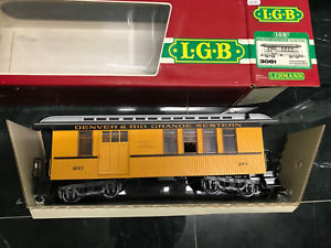 LGB (G) Gauge 3081 Denver & Rio Grande Western yellow & black coach boxed>