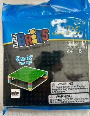 NEW-Strictly Briks 6 - 6x6 Stackable Baseplates - Works With All Bricks-6 Colors - Image 1 of 3