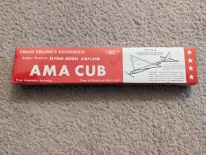 Vintage SIG AMA CUB Rubber Powered Airplane Kit FF-5 By Frank Ehling New SEALED - Picture 1 of 5