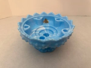 Fenton - Blue White Slag - Hobnail - Footed Candle Holder Bowl - Picture 1 of 7