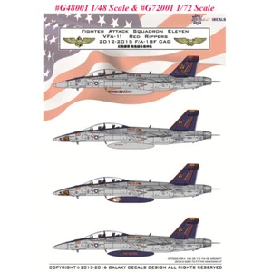 Galaxy G48001 G72001 für Hasegawa 1/48 1/72 US F/A-18F VFA-11 Red Rippers Decal - Bild 1 von 15