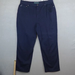 Ralph Lauren Jeans Co Pants Womens 16W Navy High Rise Chino Straight Leg - Picture 1 of 11