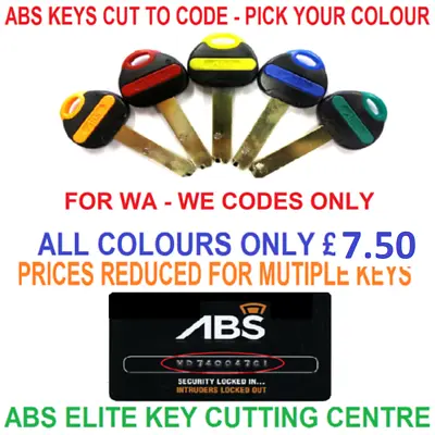 Avocet ABS Security Keys Cut To Code By Elite Key Cutting Centre • 62.95£