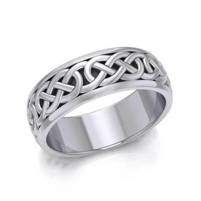 Anillo giratorio de plata de ley 925 diseño de nudo de amor eterno joyería de regalo Foto 1 de 3