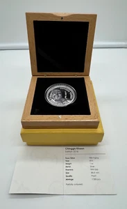 Mongolia 2016 1000 Togrog - Chinggis Khaan - 1 Oz Proof - Picture 1 of 3