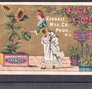 Aesthetic 1880's Feminist Charlotte Perkins Gilman Soapine Sunflower Trade Card