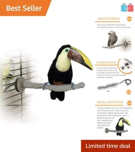Heated Bird Perch 2x14.5" Large Thermo-Perch Gray Comfort for Parrots & Birds - Picture 1 of 9