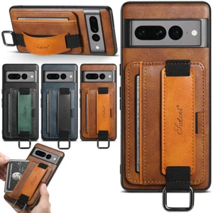 For Google Pixel 7a Protective holster leather card case cover with wrist strap - Bild 1 von 26