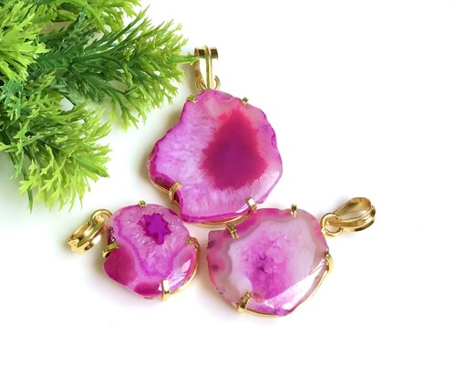 VETEMENTS Ciondolo Vermeil quarzo solare rosa oro forma mix lotto 3 pz 1 25 2 pollici a611