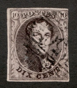 1851-54 Belgium Sc# 6 - 10¢ King Leopold I - Used postage stamp - Picture 1 of 1