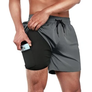 Mens Swim Trunks Swim Shorts Quick Dry 5 inch Inseam Beach Shorts with Compre... - Picture 1 of 6