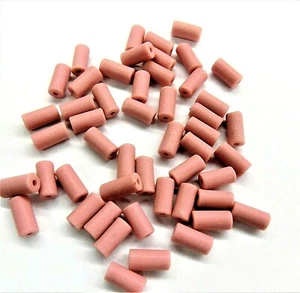 100 Old Glass Pink Wampum African Trade Beads Native CO245 - Picture 1 of 2