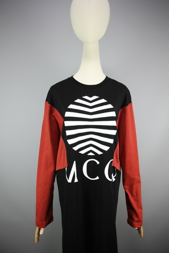 Abito a maniche lunghe Alexander McQueen nero cotone logo bianco taglia S