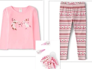 NEW GIRLS BEAR HUGS LEGGINGS OUTFIT WITH HAIR BARRETTES GYMBOREE SIZE 6 * - Picture 1 of 4