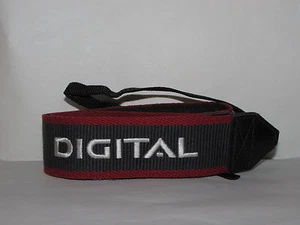Canon Camera Red-Grey-White Neck Strap - Picture 1 of 2