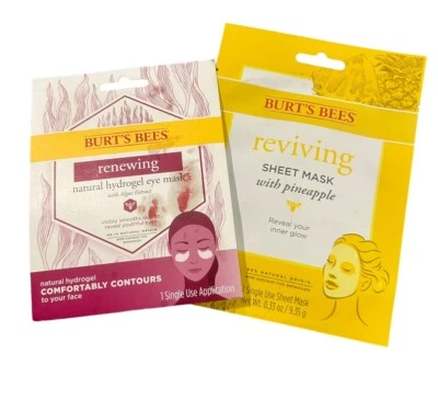 Burt's Bees Reviving Sheet Mask With Pineapple AND Renewing Hydro Gel Eye Mask - Image 1 of 4