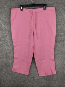 J.H. Collectibles Linen Blend Cropped Capri Pants Women 18 Pink Drawstring - Picture 1 of 11