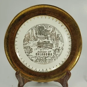 Placa de recuerdo vintage Crest-O-Gold "Souvenir of Oklahoma" 10 pulgadas UHH7Z - Imagen 1 de 10