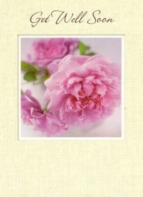 Get Well Soon Speedy Recovery Greeting Card for Her Female Pink Floral Roses - Image 1 of 2
