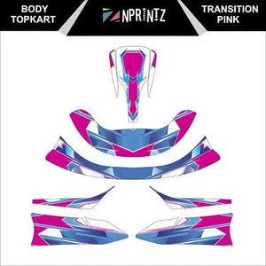 TOPKART/ZIPKART BAMBINO TRANSITION PINK STICKER KIT - KARTING -CADET-ROOKIE - Picture 1 of 3