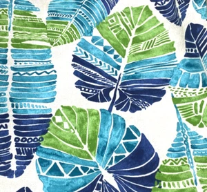 Richloom Solarium Hixon Caribbean Palm Leaves Decor Fabric Remnant #12 - Picture 1 of 5