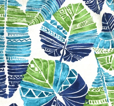Richloom Solarium Hixon Caribbean Palm Leaves Decor Fabric Remnant #12 - Image 1 of 4