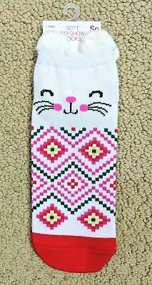 ¡Así! Calcetines suaves con orejas Kitty Cat rosa talla 9-11 nuevos con etiquetas Foto 1 de 4