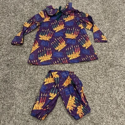 Happy Kwanzaa 睡衣套装手工制作紫色女孩套装假日 A50 — 第 1/4 张图片