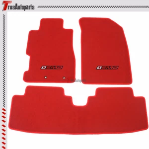 Fits 01-05 Honda Civic Coupe Sedan EM2 Red Floor Mats Carpets Nylon 3PC Set - Picture 1 of 1