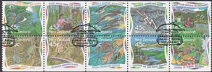NEW ZEALAND 1995 Plane native trees  booklet pane fine used.................Y271 - Image 1 of 1