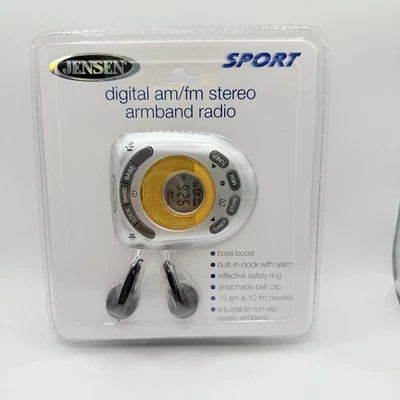 JENSEN Audio Sport AM/FM Stereo Arm Band Radio Silver SAB-55A Brand New Mint! - Image 1 of 4